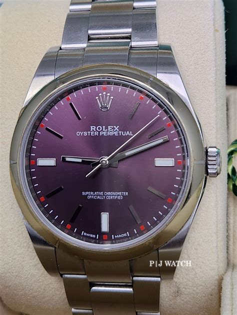 rolex pre owned oyster perpetual grape 39 mm watch|rolex oyster perpetual color chart.